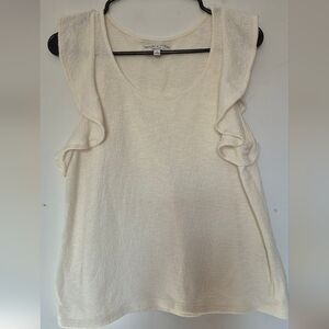Madewell Cream Ruffle Tank Top